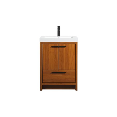 ELEGANT DECOR 24 Inch Single Bathroom Vanity In Teak VF46024MTK